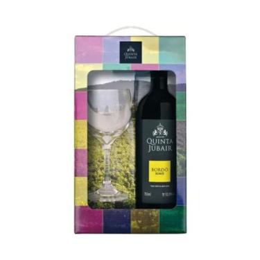 Imagem de Kit Quinta Jubair de Mesa Tinto Suave Bordô 750ml Ganhe 1 Taça - Góes