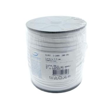 Imagem de Elástico Chato Branco 3.5mm rolo com 200 Metros - Damenny