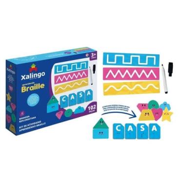 Imagem de Kit de atividades Xalingo aprendendo braille com 87 peças