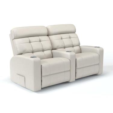 Imagem de Sofá 2 Lugares Reclinável Manual em Couro Bovino Linha Cinema Sala de 