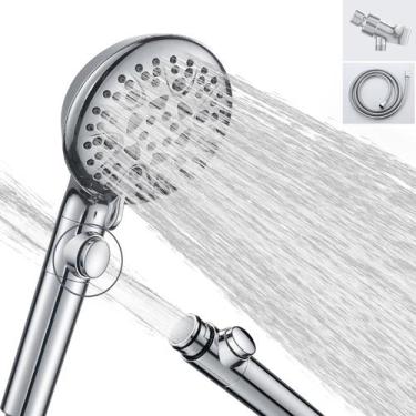Imagem de Cabeça de chuveiro portátil WHZEffect com mangueira de 2 m, 8 configur