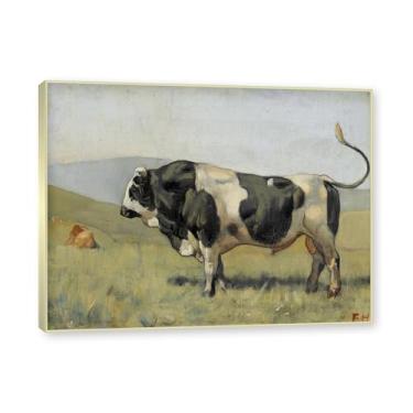 Imagem de Moldura champanhe. Imagem natureza em tela, (sem título 01) de Ferdinand Hodler, reprodução de quadros, quadro de arte de parede de tela para casa. 60x80cm