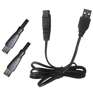 Imagem de LinMei Carregador USB para aparador de pelos de corpo inteiro masculino Solo, recarregável, cabo de substituição USB de 5 V para barbeador elétrico, cabo de carregamento com escova de limpeza