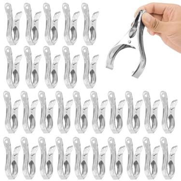 Imagem de 30 peças de clipes de cobertura de piscina para cobertura de piscina acima do solo braçadeiras de proteção contra vento de aço inoxidável braçadeira de capa de piscina com mola resistente à ferrugem