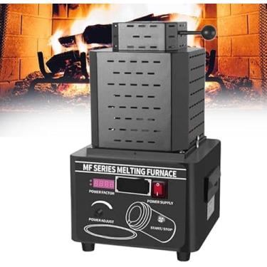 Imagem de 5kw Gold Melting Furnace 2912f Fast Melting Silver Copper Iron Aluminum Tin Eletromagnético Com Cadinho De Grafite Design Seguro Ampla Aplicação, Black, 1KG