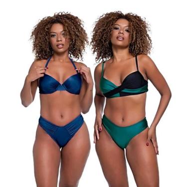 Imagem de Kit Biquínis Feminino Com Bojo Levanta Busto Asa Delta - HYPE MODAS, K