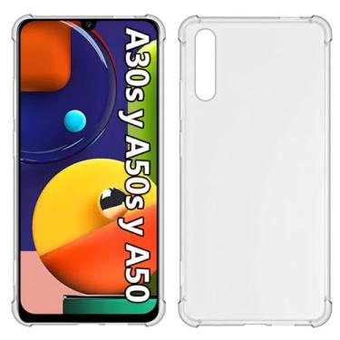 Imagem de USTIYA Capa para Samsung Galaxy A50S/A50/A30S Uso Resistente, Bumper Absorção Choques em TPU Transparente Protector Câmera Espessamento nas Quatro Pontas da Carcasa