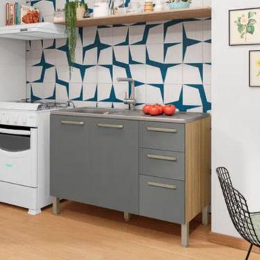 Imagem de Balcão sem Tampo 3 Portas 2 Gavetas 120cm Versalhes Kits Paraná