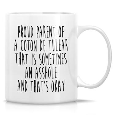 Imagem de Retreez Caneca Coton de Tulear Owner - Proud Parent Of A Coton de Tulear Caneca - Caneca de café ou chá de cerâmica de 325 ml - Presente hilário para amantes de cães, mãe de cachorro, pai de cachorro