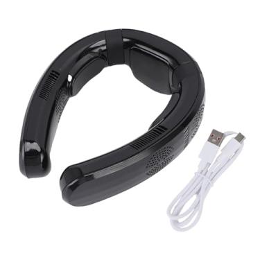 Imagem de AUNMAS Ventilador de Pescoço Sem Lâmina Vestível, Ventilador de Aquecimento de Resfriamento Silencioso para Uso Em Camping Externo Ao Ar Livre Uso (Preto brilhante)