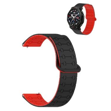 Imagem de YAJOJO Pulseira magnética para relógio inteligente Amazfit T-Rex 3 Pro de 48 mm/Balance 2 de 47 mm, pulseira de silicone respirável à prova d'água, pulseira de relógio esportivo de silicone macio para