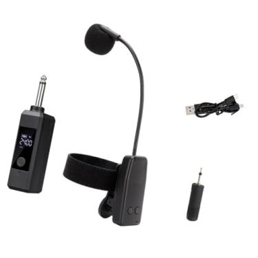 Imagem de kowaku Instrumento microfone 30m transmissão alto-falante clipe no sax microfone plug and play para desempenho de palco tuba cantando, 1 em 1