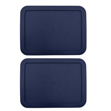 Imagem de CIBI Tampas de recipiente de armazenamento de alimentos (6 xícaras, azul - 2 unidades) compatíveis com recipientes de vidro Pyrex 7211-PC, tampas de substituição seguras para lava-louças e micro-ondas