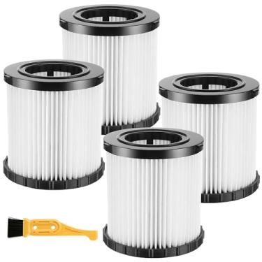 Imagem de Pacote com 4 filtros HEPA DCV5801H compatíveis com DEWALT DCV581H e DCV580 aspirador seco molhado, filtro Hepa lavável e reutilizável