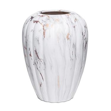 Imagem de Vaso Marmorizado Branco/Dourado 27Cm