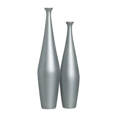 Imagem de Dupla Vaso Decorativo de Chão Faenza M e P Cinza Fosco