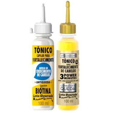 Imagem de Kit Gota Dourada Tônico Capilar com Biotina para Fortalecimento 2 Unidades de 100ml