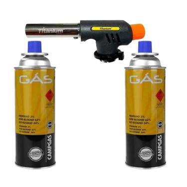 Imagem de Maçarico De Solda + 2 Refil De Gás Butano Ntk 227g Titanium