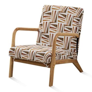 Imagem de SONNACH Capa de cadeira moderna de meados do século, capas de cadeira com detalhes elásticos com braços, capas de poltrona de leitura impressas laváveis para sala de estar (P)