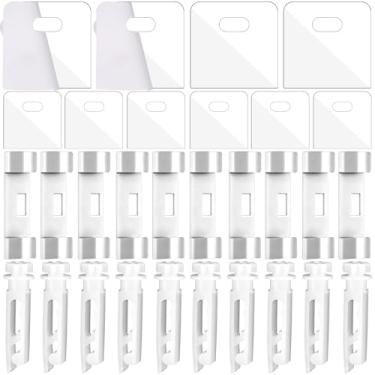 Imagem de Geelin 80 peças kit de reparo de persiana vertical inclui 40 abas de reparo transparentes, 20 hastes de substituição, 20 clipes para lâminas de substituição de persianas verticais
