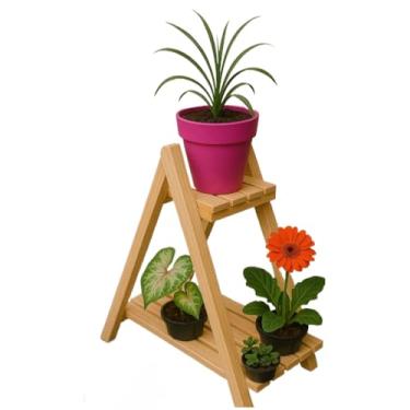 Imagem de Estante Para Plantas Em Formato De Escada De Pinus - Charme RúStico E VersáTil Para DecoraçãO(2)