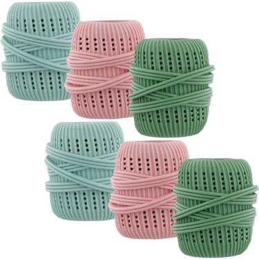 Imagem de ZLHETWT 6 peças de bola de lavar roupa para máquina de lavar roupa TPE dispensador de amaciante de tecido doméstico dispensador de bolas de detergente para lavanderia bolas dispensadoras de amaciantes