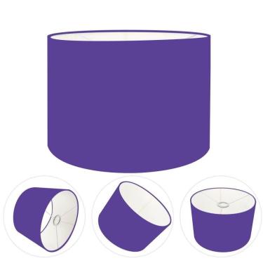 Imagem de Cúpula Abajur E Luminária Cilíndrica Vivare Cp-7017 ø40x21cm - Bocal Nacional Roxo