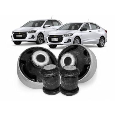 Imagem de Kit 4 Buchas Bandeja Suspensão Dianteira 3266 3267 Compatível com Onix e Onix Plus 2020 a 2025 Turbo e Aspirado Kit Completo 2 Lados