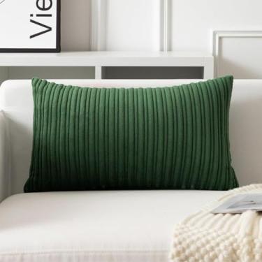 Imagem de UGASA Capa de almofada de Natal de 30 x 61 cm, pacote com 1 capa de almofada de veludo cotelê longo retangular boho macio para casa de fazenda, pilowcase decorativo para cama, sofá, quarto, Natal