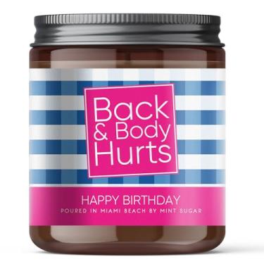 Imagem de Vela de aniversário de 50 anos para ela - Presentes de aniversário de 50 anos para mulheres - Presentes de aniversário de 1974 para mulheres - Feito nos EUA Vela de cera de soja de 255 g por Mint