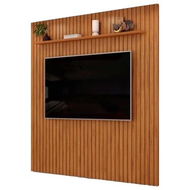 Imagem de Painel TV 75 Pol 223cm Suspenso Ripado Noah D04 Freijó - Mpozenato