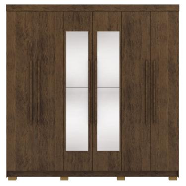 Imagem de Guarda Roupa Casal 6 Portas 2G Espelho 218 cm Imbuia VLR