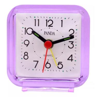 Imagem de Relógio De Mesa Despertador Alarme Analógico Violeta