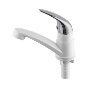 Imagem de Torneira Lavatório Branca Alavanca 1/4 Volta Abs 13x4x15cm - Herc