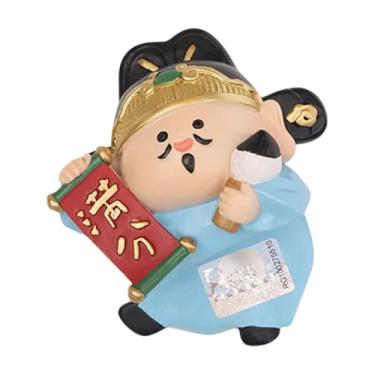 Imagem de Baoblaze Linda estatueta mitológica chinesa, estátua de chinês, artesanato, decoração engraçada para painel de carro, moldura para TV, sala de estar, Azul