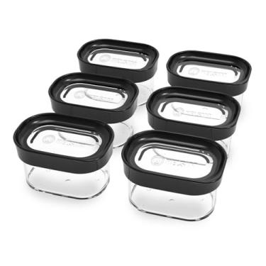 Imagem de Kit Conjunto De 06 Potes Herméticos Mantimentos Acrílico 60 (Preto)