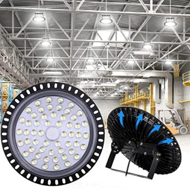 Imagem de Lâmpada LED UFO High Bay 5000LM 6500K Luz do dia LED branca Iluminação comercial Área de baía Loja Oficina Garagem Lâmpadas IP65 à prova d'água Pacote com 10 50W Iluminação LED UFO