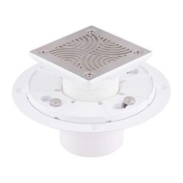 Imagem de Uni-Green Ralo de chuveiro quadrado de PVC para chuveiro de perfil baixo com grades de padrões diferentes SS 304 (Decoswirl)