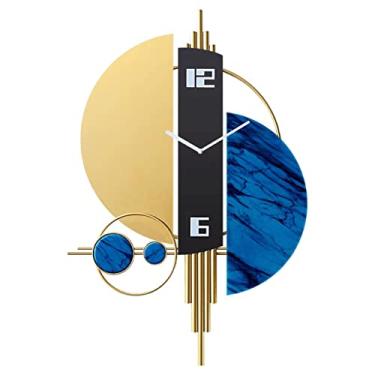 Imagem de EHVYBDX Relógios de parede nórdicos de ferro forjado ornamentos de parede loja varanda relógio mudo adesivo de parede decoração casa sala de estar mural artesanato