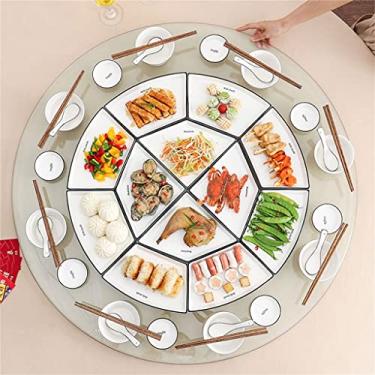 Imagem de Prato de cerâmica para uso doméstico, conjunto combinado de utensílios de mesa, tigelas de sopa, prato de jantar (D conforme mostrado)