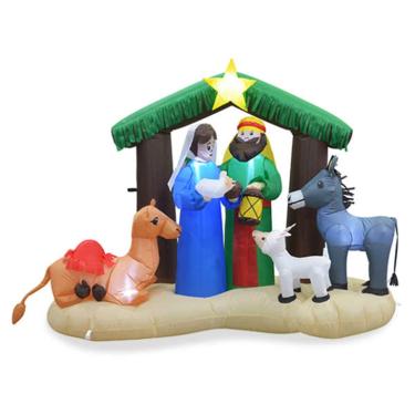 Imagem de Winter Wonder Lane Cena inflável de presépio de LED de 1,8 m