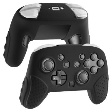 Imagem de RHOTALL Silicone Cover Skin for Nintendo Switch 2 Pro Controller, Ergonomic Soft Anti-Slip Controller Grip Protector for Nintendo Switch 2 Pro, Comfortable Protector Grip Case Design - Black