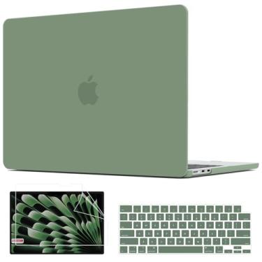 Imagem de QJUZO Capa compatível com MacBook Air de 15 polegadas 2025 2024 2023 2022 M4 M3 M2 A3241 A3114 A2941, capa rígida para laptop com protetor de tela + capa de teclado para MacBook Air de 15,3 polegadas