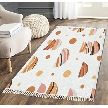 Imagem de Tapete de área sem costura boho arco-íris cores terracota design de arte de berçário neutro tapete de borla tapete de chão tapete de pátio corredor tapete minimalista decoração de casa sala de estar