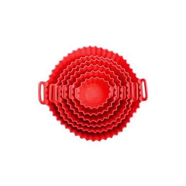 Imagem de kit com 6 Formas de Silicone Premium Antiaderente para Air Fryer, Reutilizável, Universal, Compatível com Forno, Microondas e Fritadeira Elétrica- Linha Premium (Cores Sortidas)