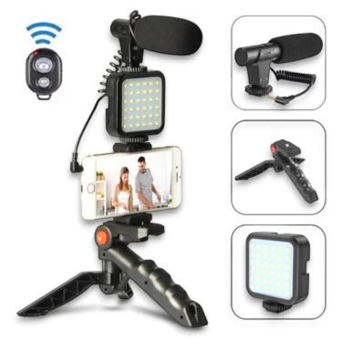 Imagem de Kit Youtuber Vlog Blogger Celular, Câmera, Microfone+Tripé