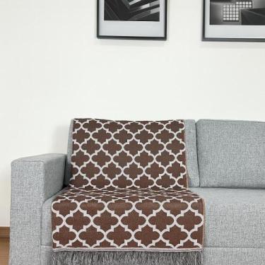 Imagem de Manta Jacquard Misto com Franja 1,60 Arabesco Caramleo - Home Fernande