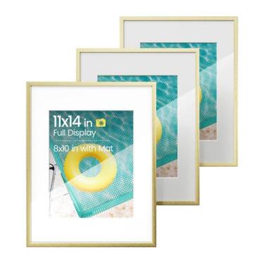 Imagem de Porta-retratos de metal Heimlove 11x14 polegadas com vidro temperado