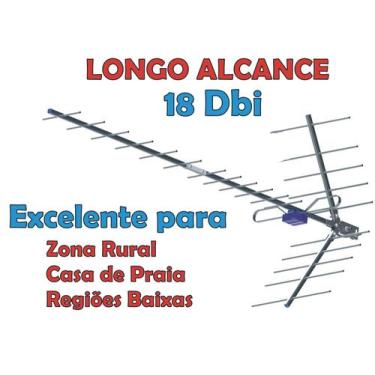 Imagem de Antena Tv Digital Externa 4K Yagi Longo Alcance, Potencia, Alta Ganho 