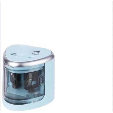 Imagem de Apontador Elétrico Duplo Automático Portátil com Tampa Transparente para Lápis 6-12mm – Ideal para Escola, Escritório e Uso Profissional Á Pilha(SKXBD-AZUL,1 UNIDADE)